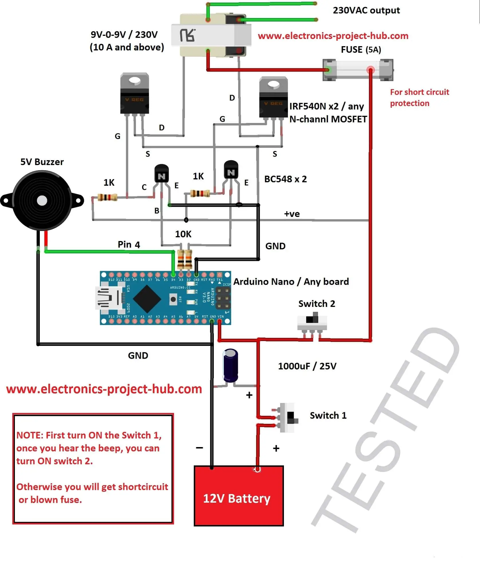 Arduino Inverter Circuit 
