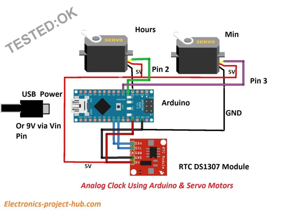 analog clock Using Arduio circuit