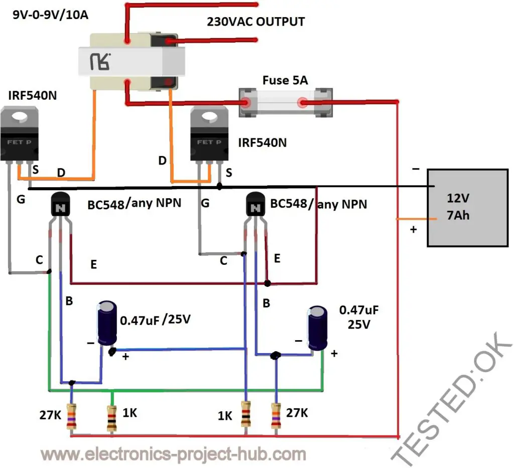 Simple 12V to 230VAC Inverter Circuit